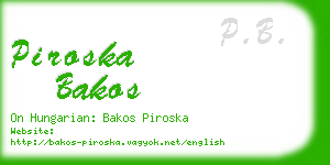 piroska bakos business card